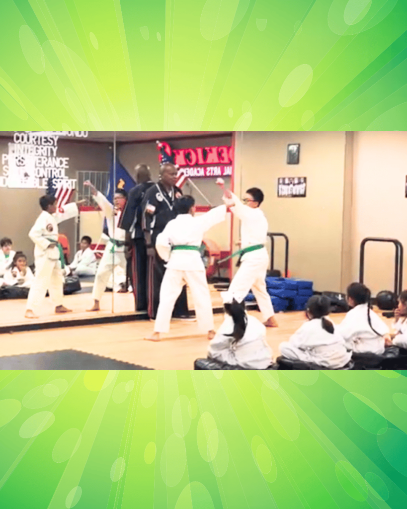 Green belt brothers demonstrate white belt one steps